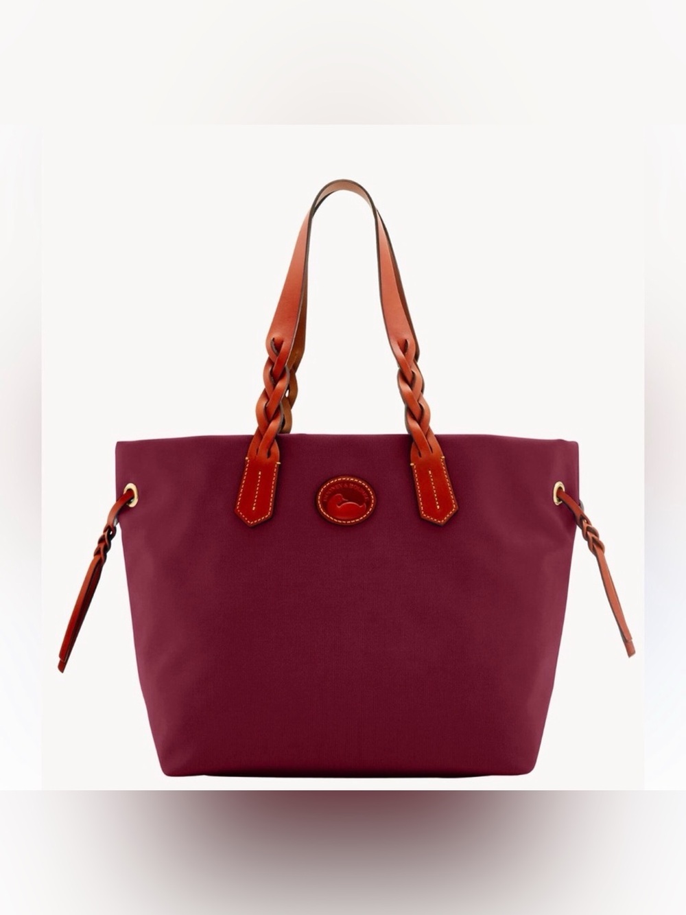 $278 Dooney & Bourke Nylon Shopper Tote Bag EUC Burgundy Maroon